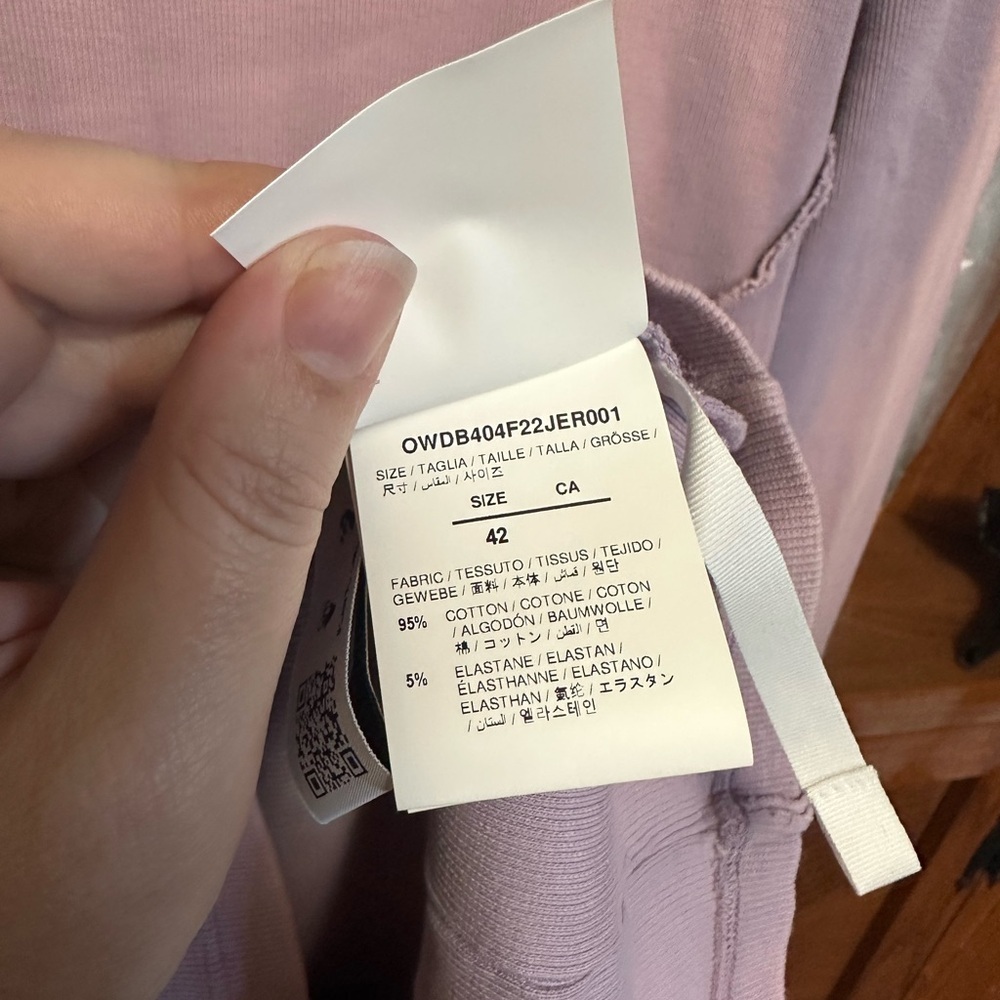 Off-White TM Brand Virgil Abloh Purple Laundry Rib Seasonal Long Sleeve Dress M - Picture 9 of 9